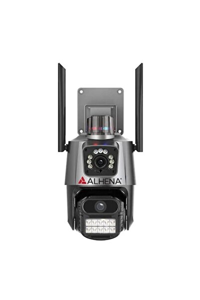 ALHENA P11Pro 2-in-1 Dual-Lens Surveillance Camera (Indoor/Outdoor, Wi-Fi, PTZ, Black)