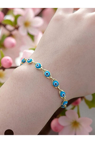 zeynep Özel Kaplama Xuping Mavi Nazar Boncuklu Bileklik (21cm)