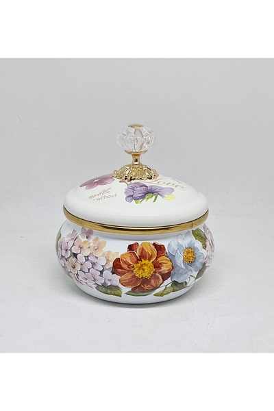 Avşar EMAYE EVİM ÇİÇEK EMAYE ŞEKERLİK SUNUMLUK