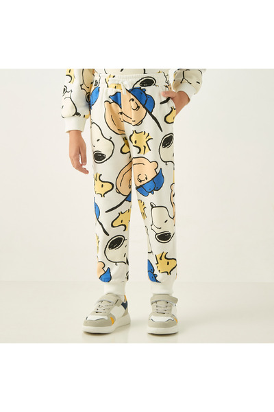 CPLG All-Over Snoopy Print Long Sleeves Sweatshirt and Elasticated Joggers Set