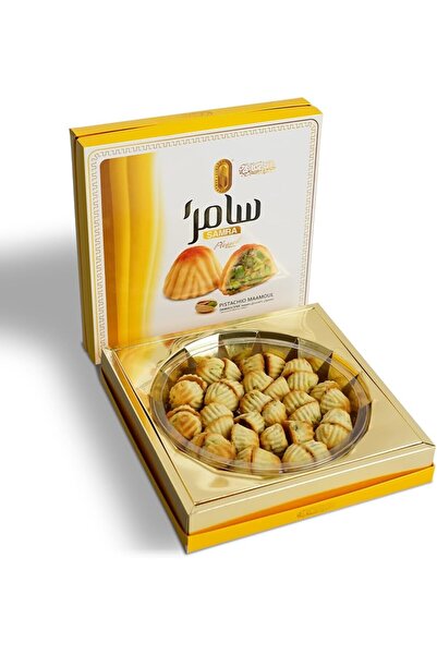 ALSULTAN SWEETS Samra Sweets Pistachio Maamoul, 450g - Traditional Arabic Sweets Gift Box