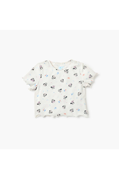 Disney Minnie Mouse Print Top and Dungaree Set