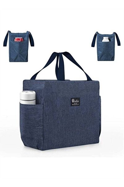 Bukela Large Insulated Lunch Tote Bag (Navy Blue)