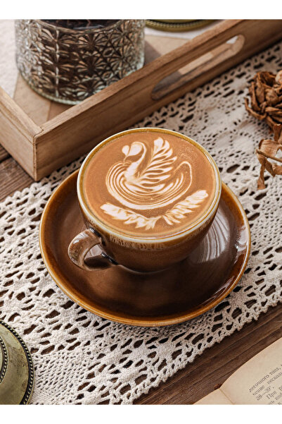 Shuer Ceramic coffee cup, Latte coffee cup，Cappuccino coffee cup，Cup and Saucer 220ml