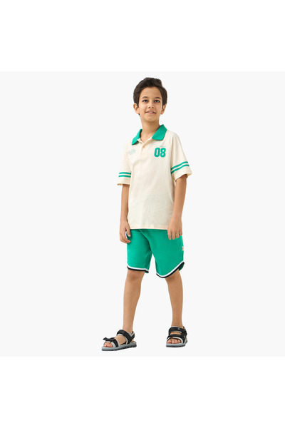 Lee Cooper Logo Print Polo T-shirt and Shorts Set