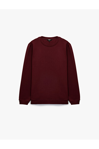 Koton Cotton Long Sleeve Raised Crew Neck Men's Basic Sweatshirt