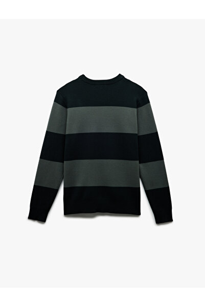 Koton Long Sleeve Crew Neck Striped Sweater