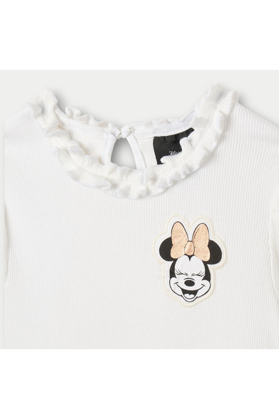 Disney Minnie Mouse Applique A-line Dress with Long Sleeves