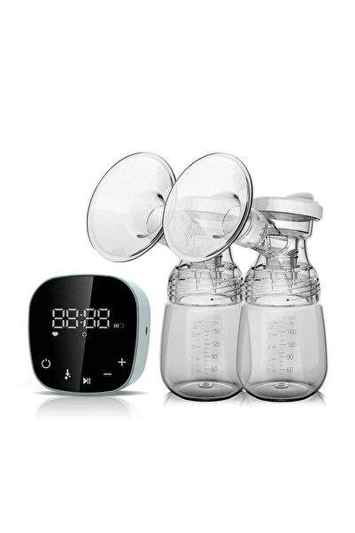 Arabest Double Electric Breast Pump Rechargeable with 3 Modes, 9 Levels, LCD, Anti-Backflow (Blue)