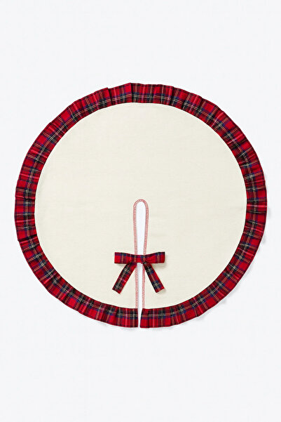 Ozsport Κάλυμμα χριστουγεννιάτικου δέντρου με βολάν – Ζεστή ατμόσφαιρα με φυσικό βαμβακερό καρό σχέδιο