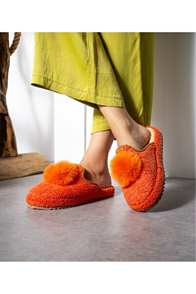 Hızlı Al Pompon Towel Women's Winter Slippers.Towel Winter.