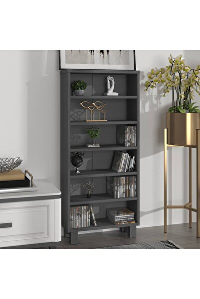 vidaxl CD Cabinet HAMAR Dark Grey 45x18x100 cm Solid Wood Pine