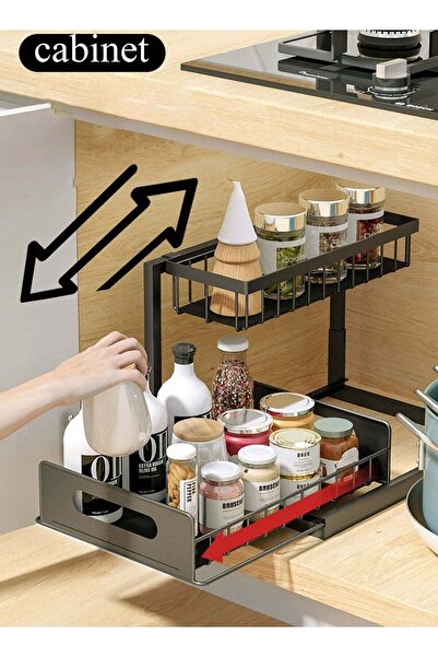 Arabest 2-Layer Pull-out Cabinet Storage Rack (Under-sink, Kitchen & Bathroom)
