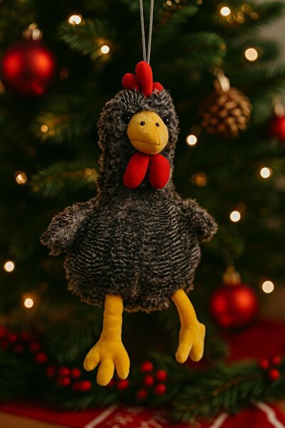 scntoys Peluş Çilli Horoz Tavuk 40 cm Oyuncak Tavuk Peluş Sesli Öter Yılbaşı ...