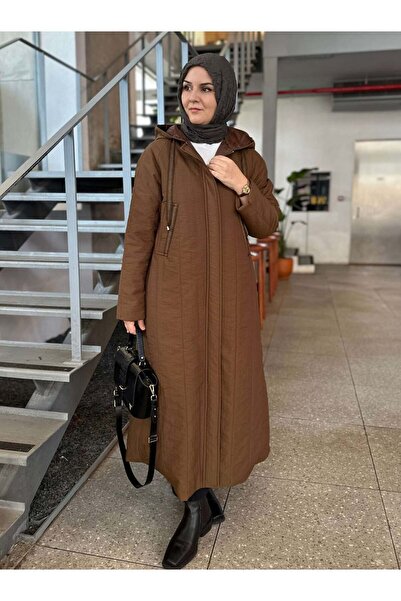 Berika YILDIRIM KAPŞONLU KAPİTONE MONT KAHVE