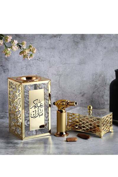 Story of candle مبخرة مع صندوق لحفظ البخور وللتخزين تأتي بعبارة "عيدكم مبارك"...