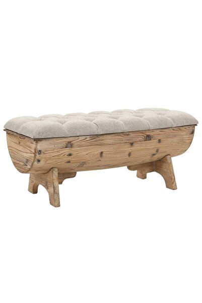 vidaxl مقعد تخزين من الخشب الصلب والقماش 103x51x44 سم