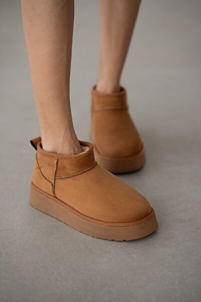 selin shoes Cizme de damă Luniva cu talpă groasă și blană în interior - TABA SUEDE