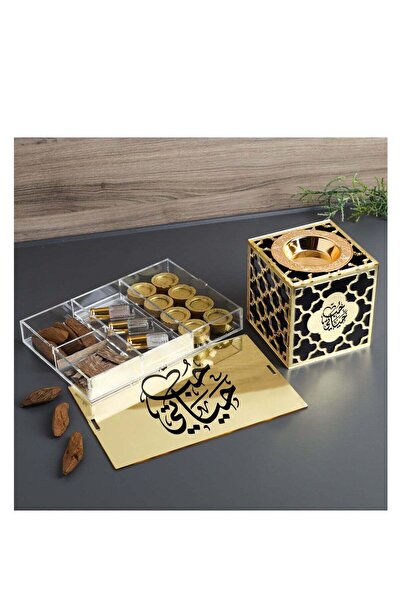 Story of candle مجموعة هدايا مبخرة أكريليك "حب حياتي" مع عود وفحم و3 حاملات م...