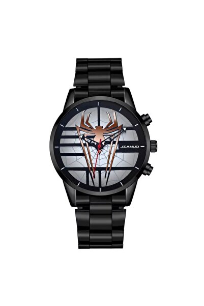 REDz Accessories Ceas Spiderman, bărbătesc, curea Business Link, metal, negru și auriu-roz