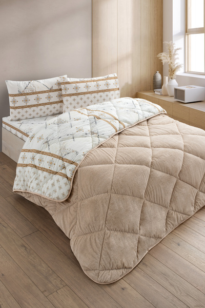 Formeya Veluna Double Wellsoft Quilt Sleeping Set Double Sleeping Set with Elastic Sheet + Pillowcase
