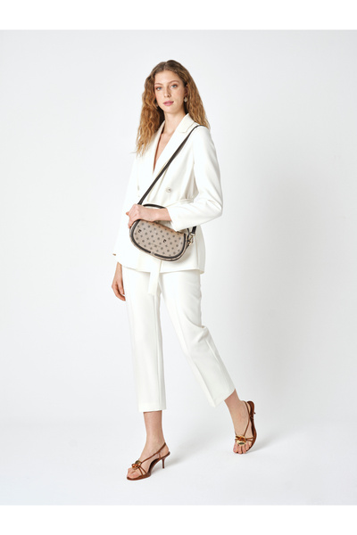 Pierre Cardin Geantă de umăr cu monogramă pentru femei, cu curea detașabilă aurie și închidere magnetică 05PC25Y10301