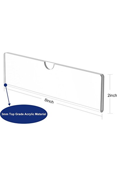 Slasa Acrylic Wall Name Plate Holder 2"x8" Clear Door Sign Frame with Adhesive 5 Pack