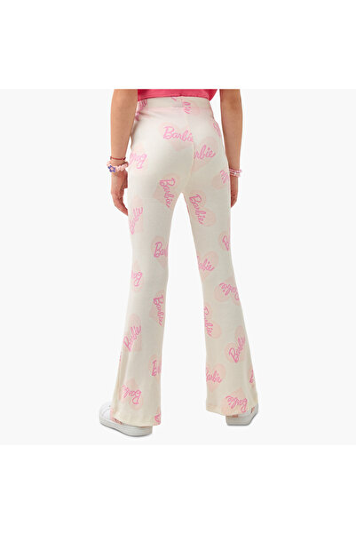 mattel بنطال واسع الأرجل مطبوع عليه باربي