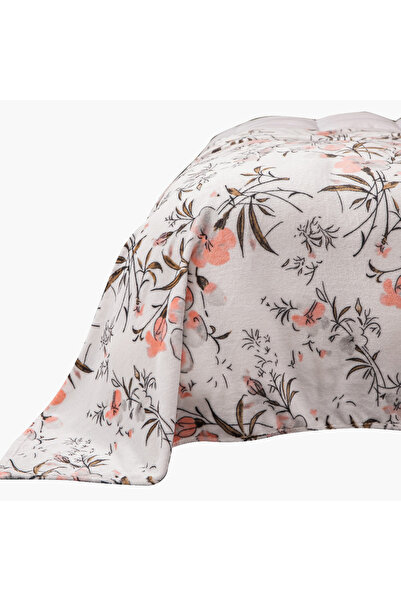 KARLEEN Decor Floral Print Flannel Blanket - 220x240 cm