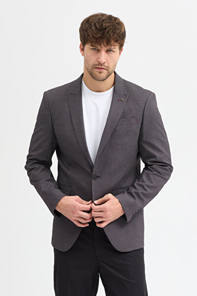 Frappoli Valdo Men's Brown-Black Polyviscon Fabric Slim Fit Sports Blazer Jacket