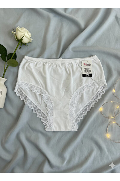 İntimate Women's High Waist Bato XL Size Lace Detailed Cotton Stretchy Bikini Type 6-Piece Panties