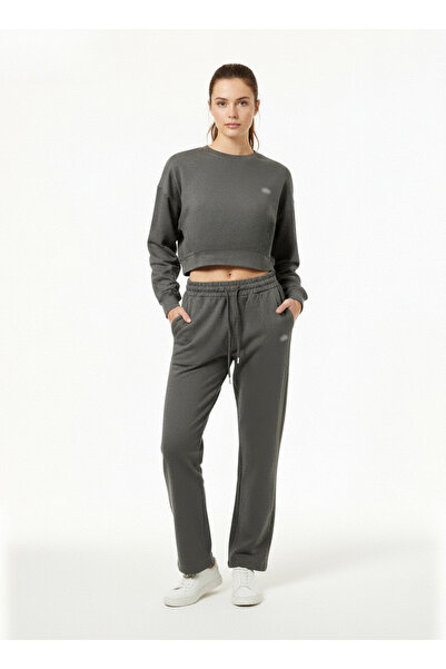 HepsitrentStore Crew Neck Crop Model Sweatshirt Tracksuit Bottom Top Set
