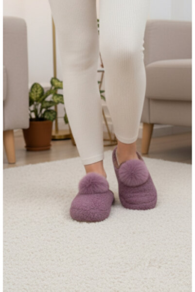 Hızlı Al Pompon Towel Women's Winter Slippers.Towel Winter.