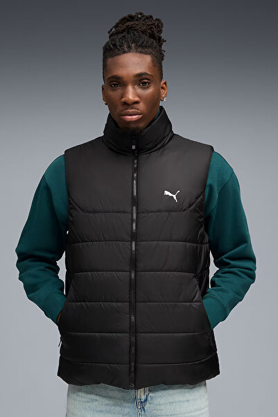 Puma Essentials Padded Erkek Siyah Dik Yaka Spor Yelek 68520901