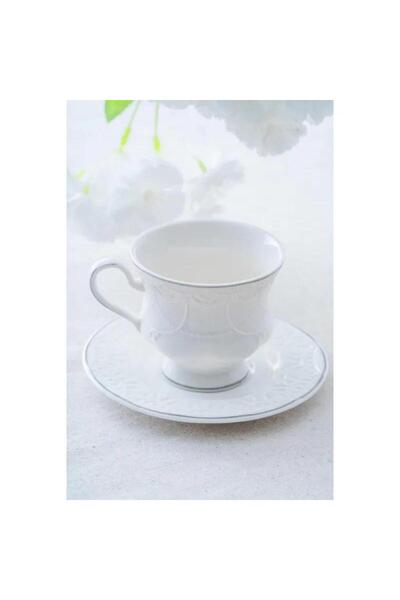 ACAR Veronica 6 Kişilik Silver Porselen Çay Fincanı Takımı - 220 ml MSFK82