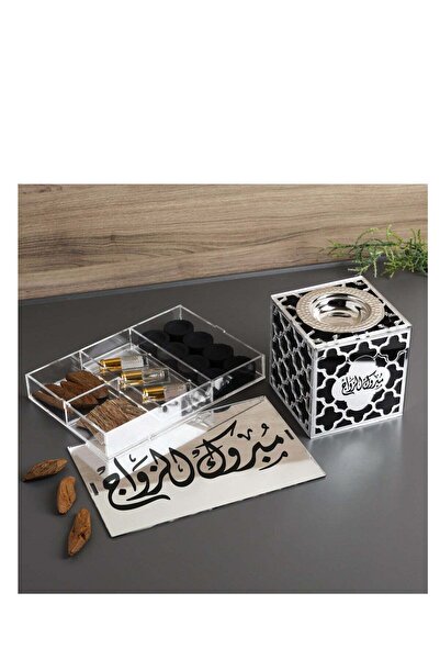 Story of candle مبخرة بخور مع صندوق ,لوازم التبخير والمسك الفاخر،بعبارة"مبروك...