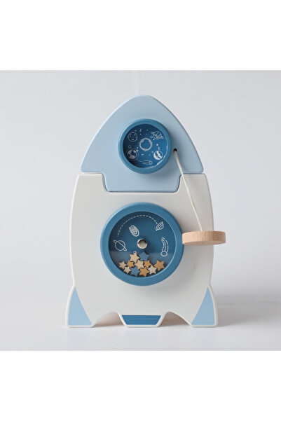 Growing Little Minds Centru de activitati din lemn in forma de racheta, Jucar...