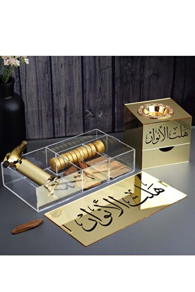 Story of candle مبخرة مع صندوق لحفظ البخور وللتخزين ,بعبارة "هلت الأنوار" مع ...