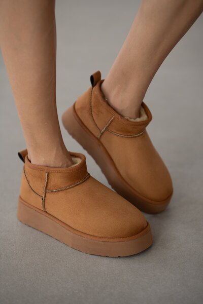 selin shoes Cizme de damă Luniva cu talpă groasă și blană în interior - TABA SUEDE