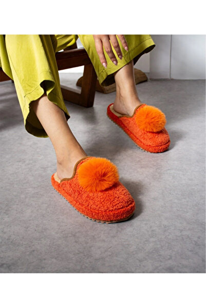 Hızlı Al Pompon Towel Women's Winter Slippers.Towel Winter.