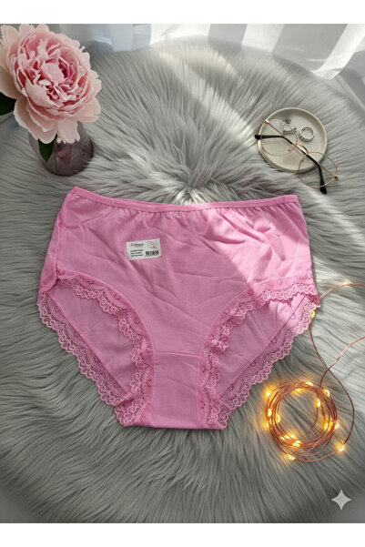 İntimate Women's High Waist Bato XL Size Lace Detailed Cotton Stretchy Bikini Type 6-Piece Panties