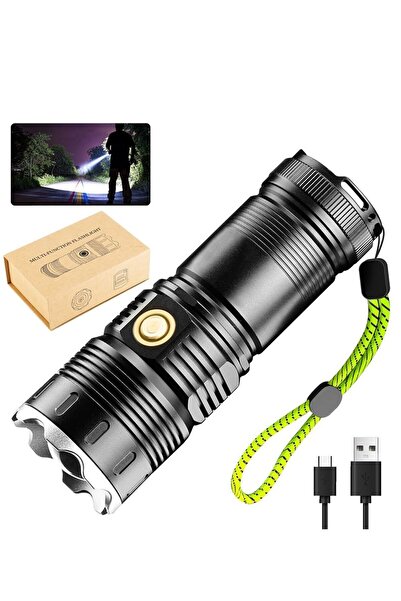 Arabest Rechargeable Flashlight 900000 Lumens, 4 Modes, Zoomable