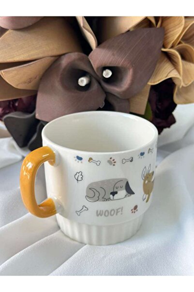 MD MİMOZA DEKOR Porcelain Tea Coffee Cup 340ml -Md5