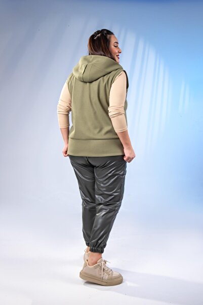 Roxxlen 122153 Γυναικείο γιλέκο μεγάλου μεγέθους πράσινο