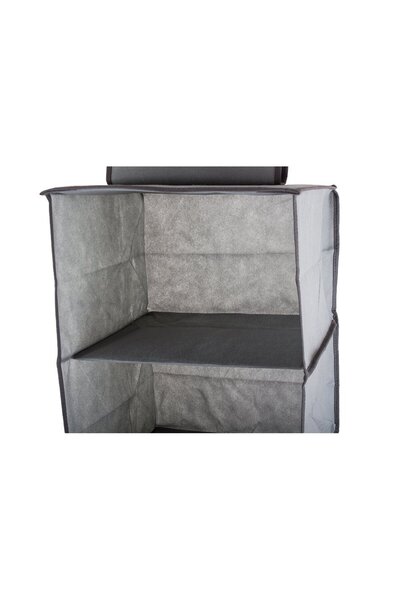 zola Clothes organizer, grey, with 4 compartments, velcro closure, 30x30x80 cm
