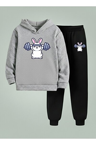 LORVEX طقم بغطاء رأس قطعة للأطفال من سترونج رابيت مطبوع 3 Thread Ş مبطن بالصو...