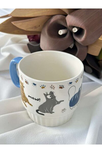 MD MİMOZA DEKOR Porcelain Tea Coffee Cup 340ml -Md6