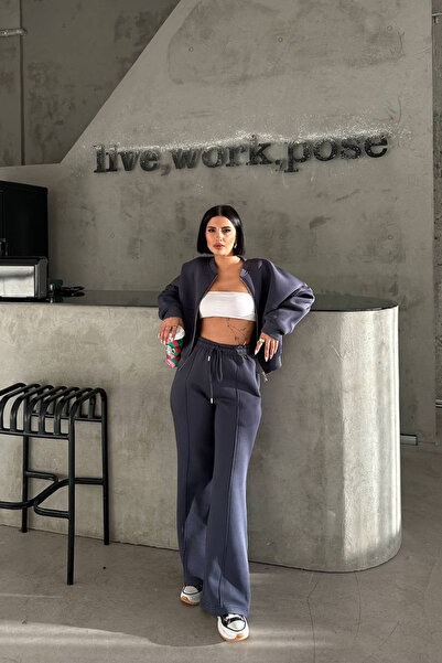 Neşeli Butik Women 3 Thread Fleece-Lined Pockets Premium Tracksuit Set Nbhs001