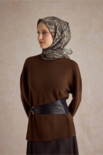 Qef Cotton Scarf Garden Brown