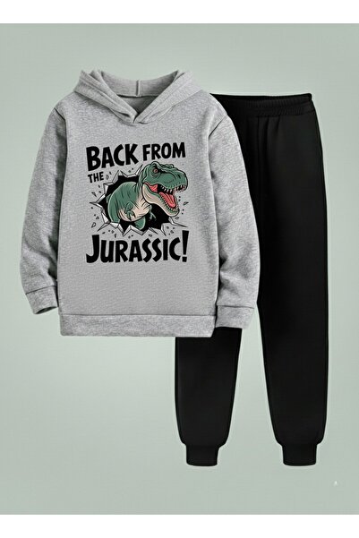 LORVEX Set cu glugă pentru băieți BACK FROM, cu imprimeu, din 3 fire, tip ras...